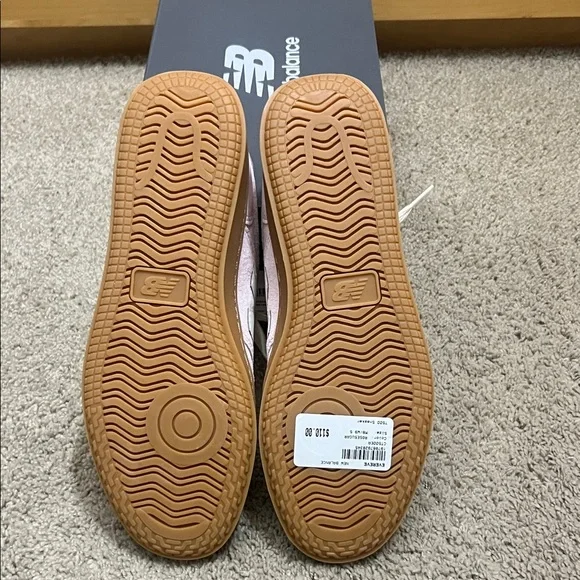 New Balance T500 Court Light Pink and White Sneakers - Picture 5 of 8